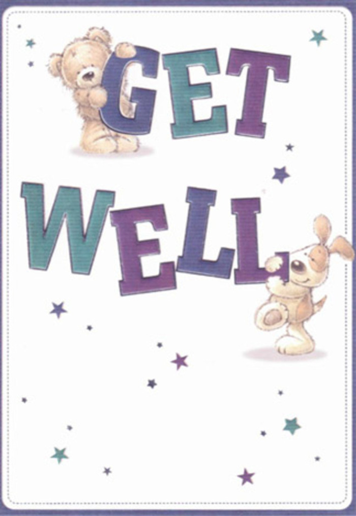 Captured in the playful spirit of Chelmsford, this get well card is a painterly celebration of recovery and reassurance. At the heart of the artwork, a friendly bear and a joy-filled puppy are surrounded by a scattering of cheerful stars-a visual whisper of good wishes, wafting like floral fragrance from a Tindal Square florist on market morning. The typography, oversized and shaded in lively purples and aqua, anchors the design with an air of cheerful resolve. Texture comes alive through the soft fluff of the bear's fur and the velvety drape of the puppy's ears, offering a tactile sense of comfort akin to clutching a well-loved blanket after a stroll along the River Chelmer. Imagine this card slipped into a bouquet of pastel tulips and fresh greenery-each gesture working in harmony to deliver hope and care, much like cherished deliveries by Flowers Chelmsford across Springfield and Writtle. With its bright, clean background and optimistic accents, this card conjures the lightness of a clear Chelmsford day, perfect for reminding someone special that better moments are ahead.